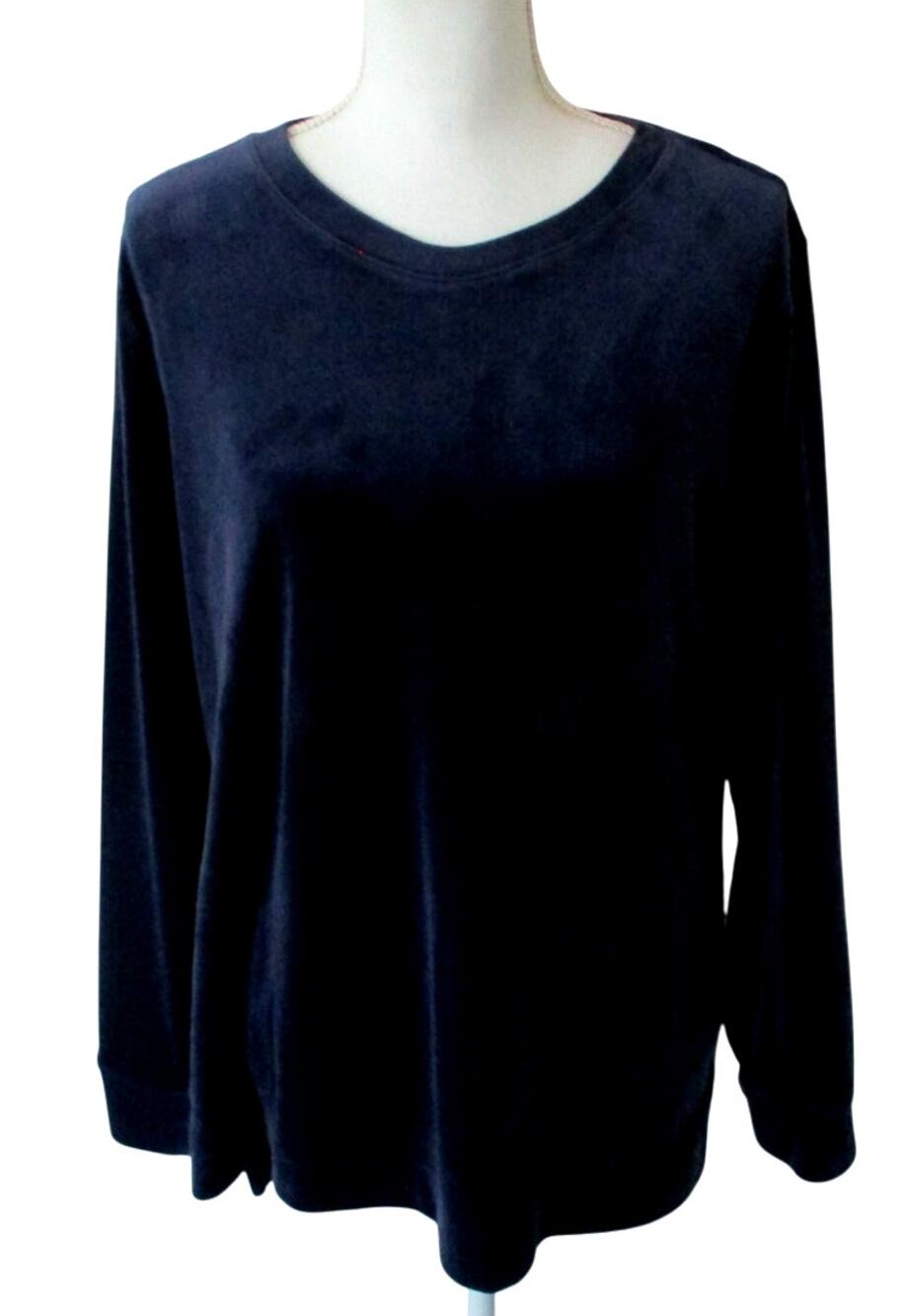 Denim & Co. Women's Purple Long Sleeve Velour Shirt Size Medium